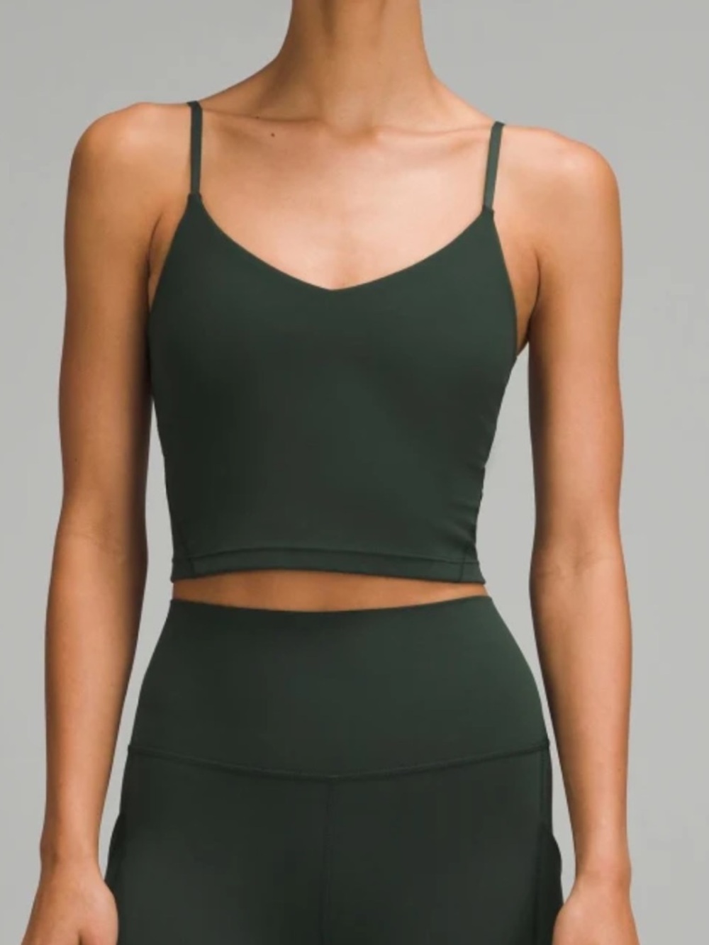 lululemon dark forest green cropped tank